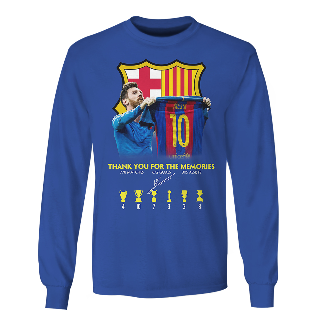 FC Barcelona Messi thank you for the memoris 3d hoodie and shirt 2