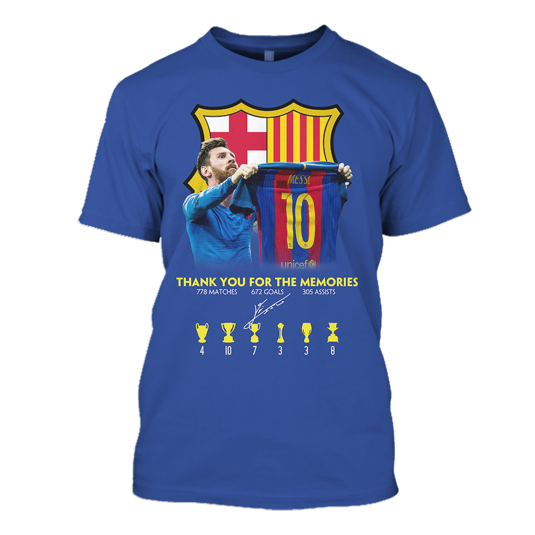 FC Barcelona Messi thank you for the memoris 3d hoodie and shirt 4