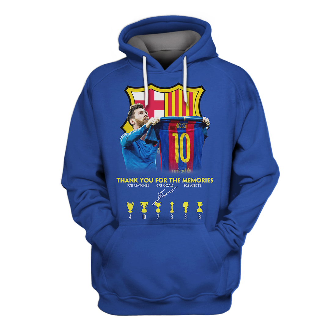 FC Barcelona Messi thank you for the memoris 3d hoodie and shirt – LIMITED EDITION