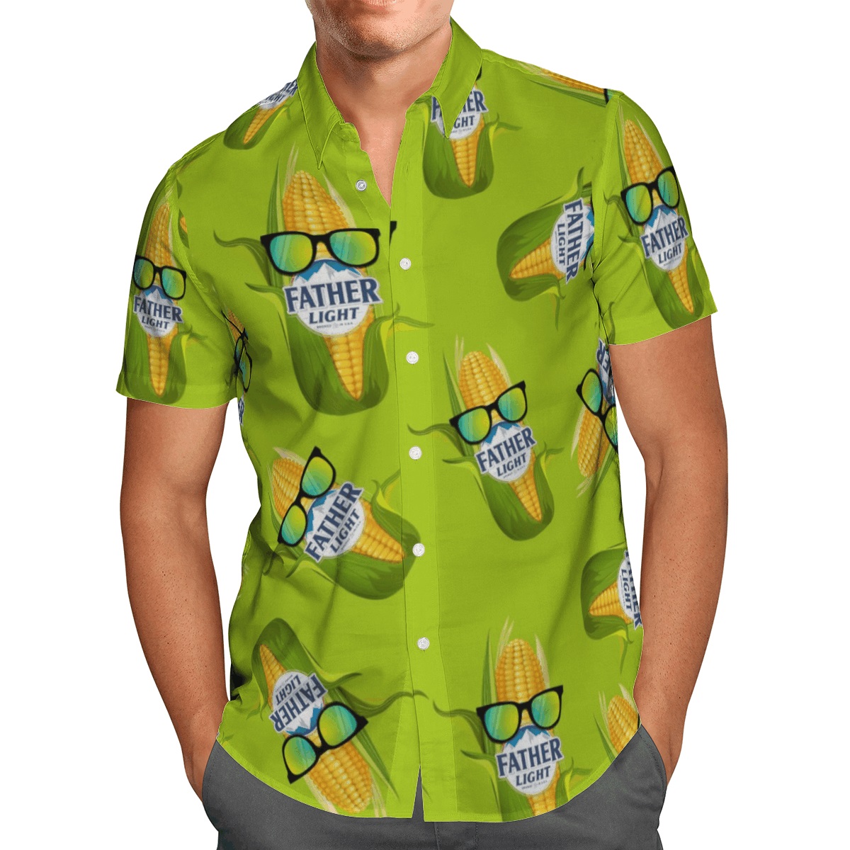 Father light corn hawaiian shirt - Picture 1