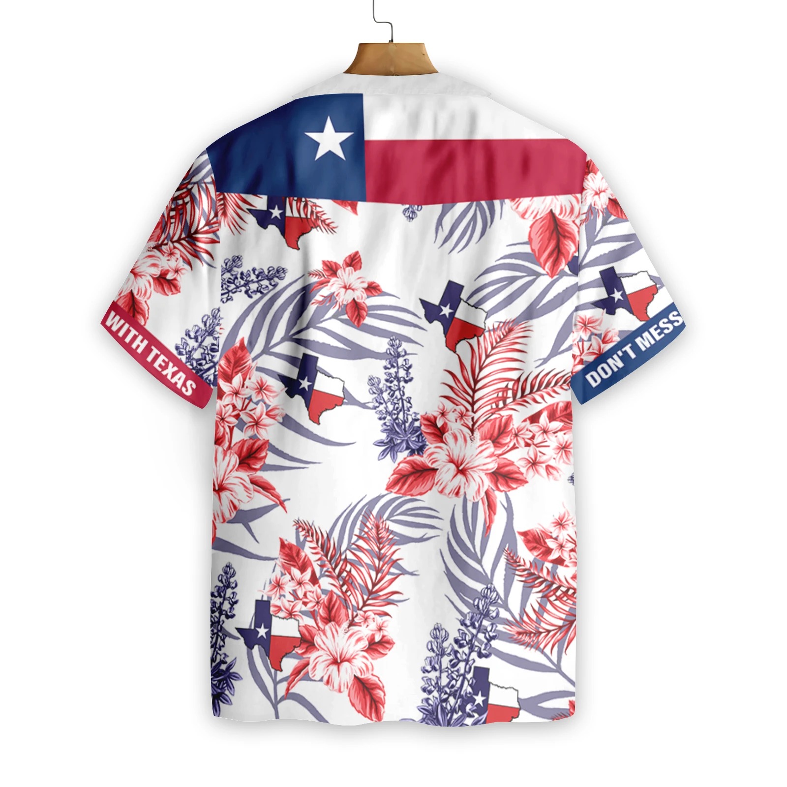 Floral Bluebonnet Don't Mess With Texas Hawaiian Shirt 2
