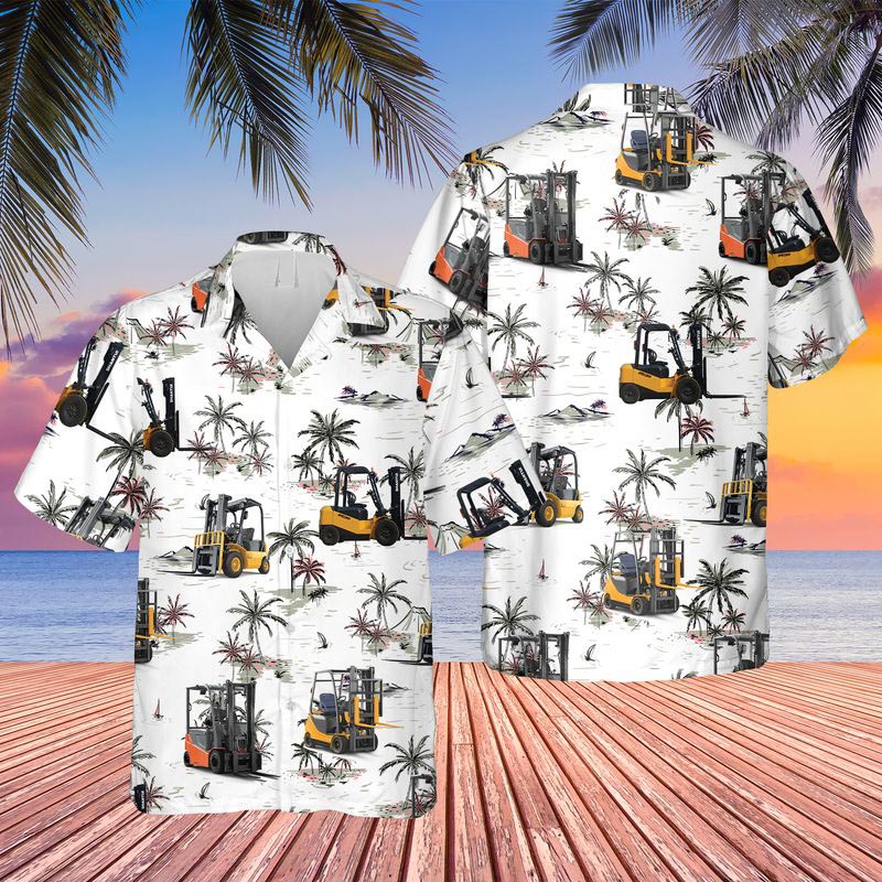 Forklift Hawaiian Shirt - Picture 1