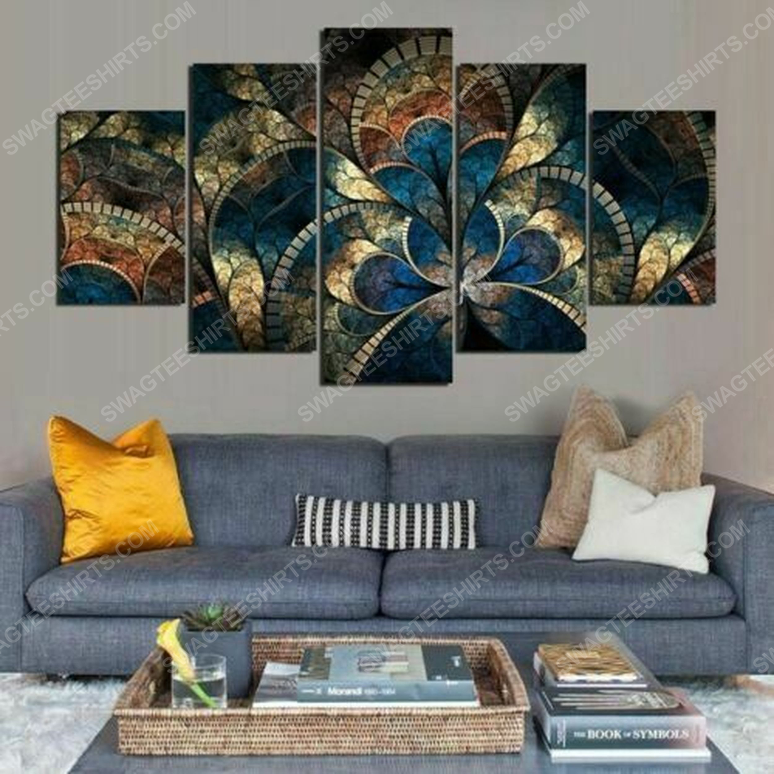 Framed fantasy flowers print painting canvas wall art home decor