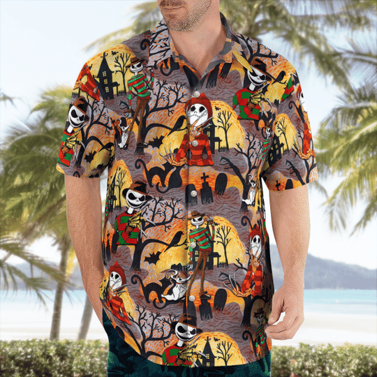 Freddy Krueger Jack Skelington Hawaiian Shirt2