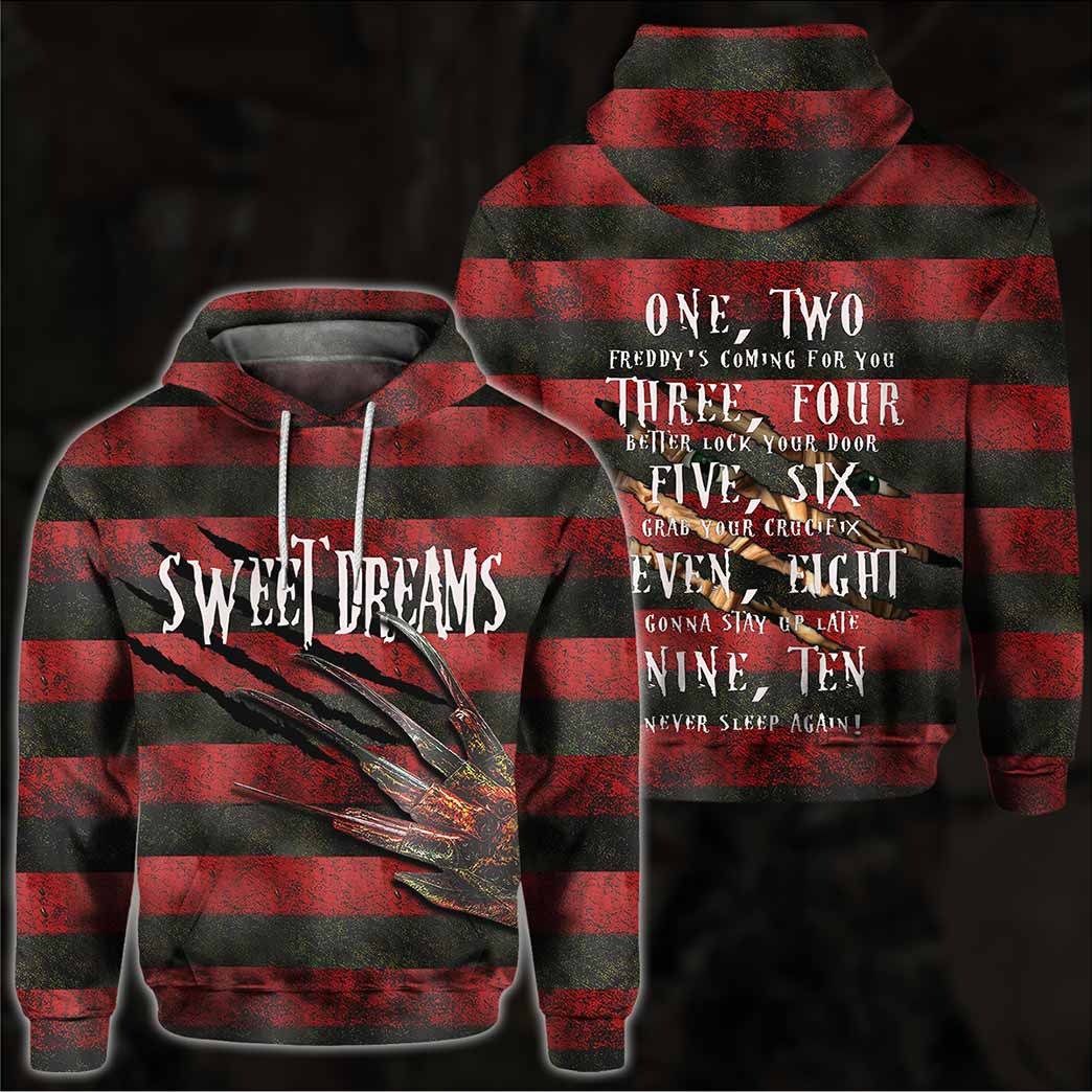 [HOT TREND] Freddy Krueger Sweet Dreams One Two Three All Over Print Shirt – Hothot 240821