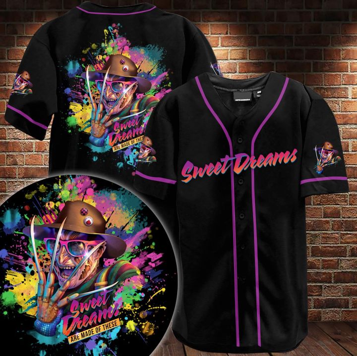 Freddy krueger Sweet dreams custom name baseball jersey