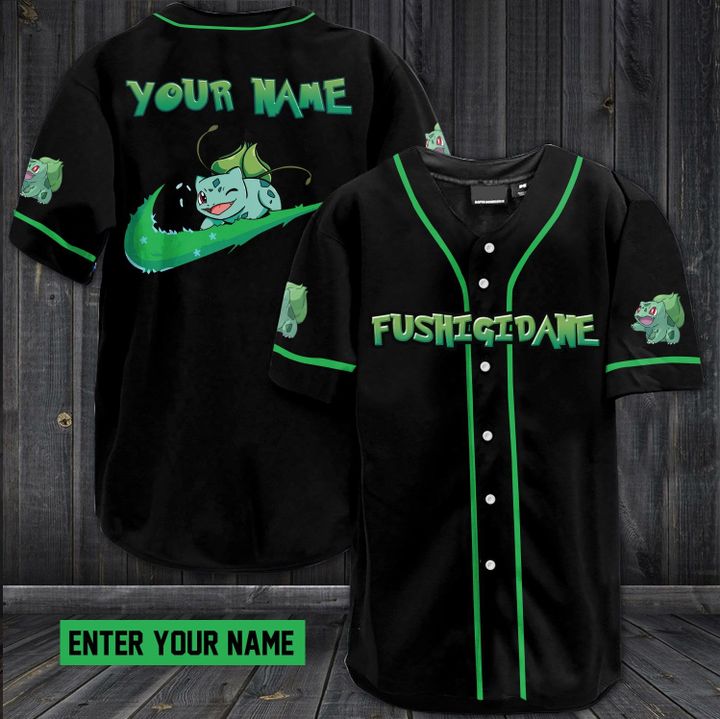 Fushigidane custom name baseball jersey