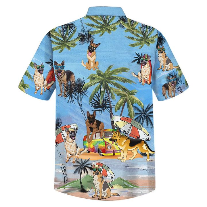 German shepherd dog summer beach hawaiian shirt 2
