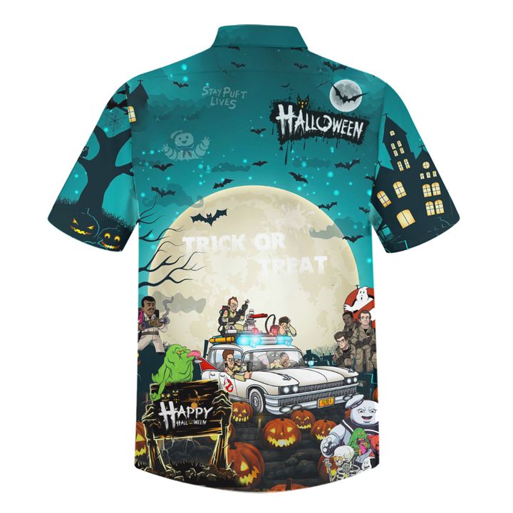 Ghostbusters halloween trick or treat hawaiian shirt 2
