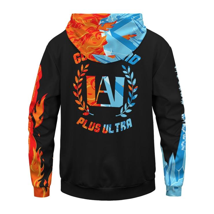 Go beyond plus ultra UA Shoto fire ice unisex pullover hoodie 3