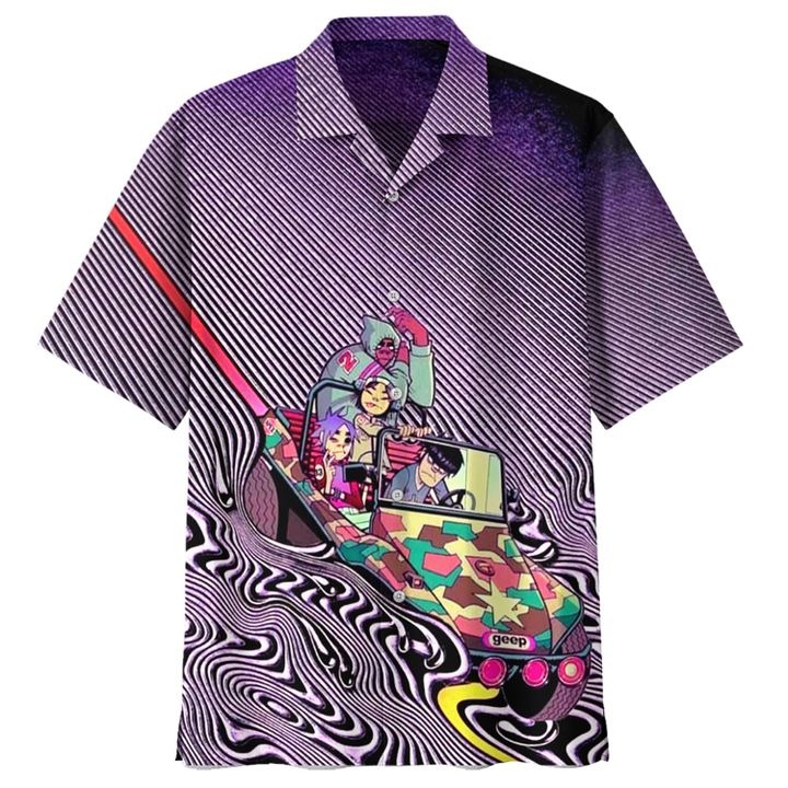 Gorillaz Psychedelia Button Up Hawaiian Shirt 1