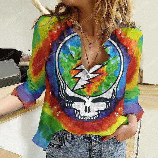 [special edition] Grateful dead tie dye fully printed poly cotton casual shirt – Maria