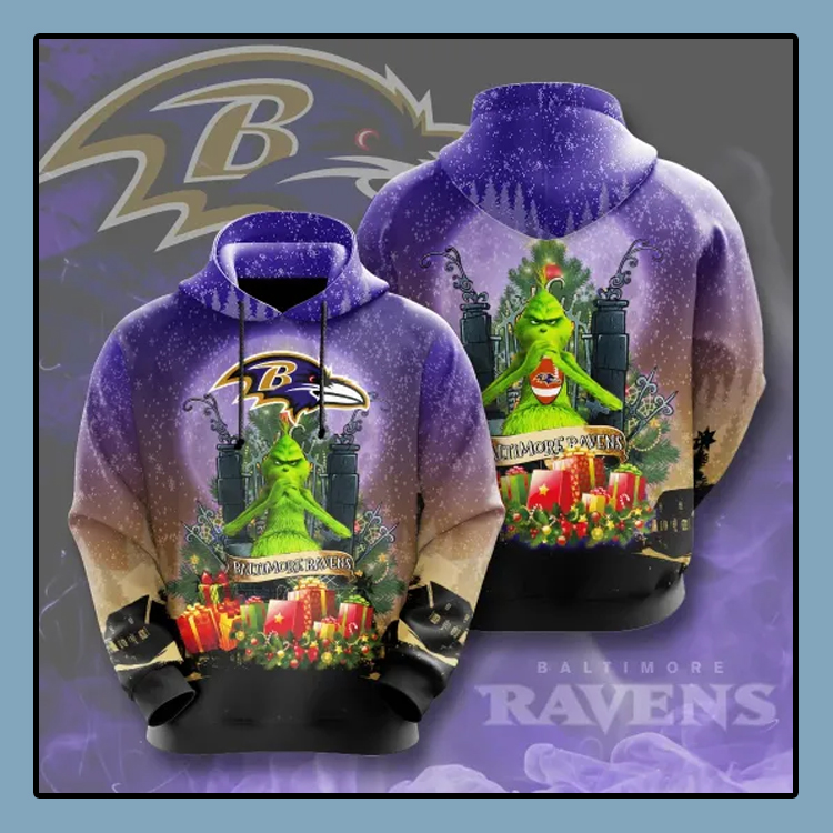 Grinch Baltimore Ravens All over print 3d hoodie1