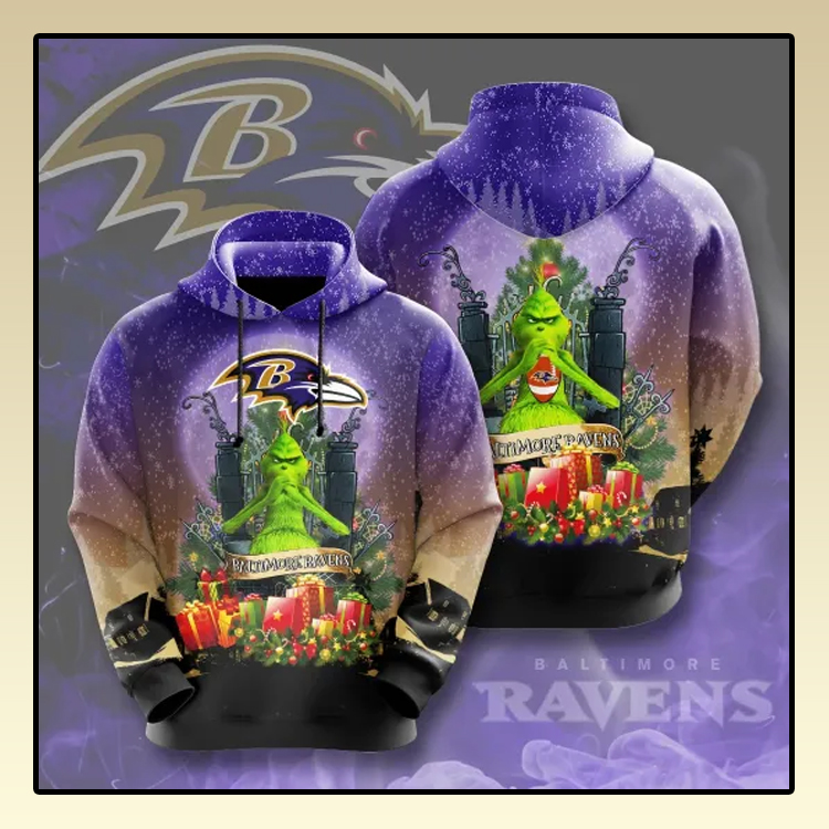 Grinch Baltimore Ravens All over print 3d hoodie2