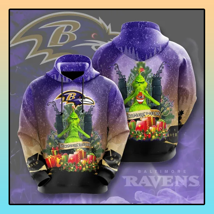 Grinch Baltimore Ravens All over print 3d hoodie4