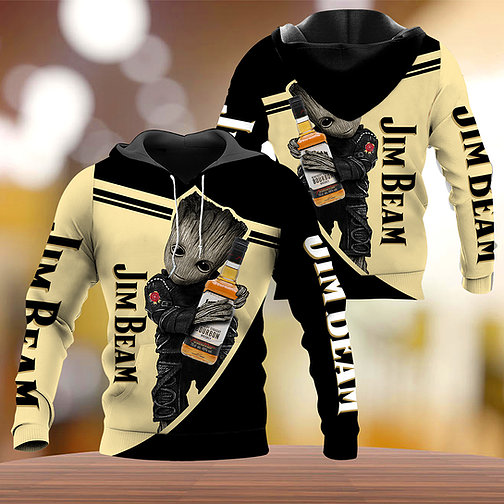 Groot Jim Beam 3d fulll print hoodie