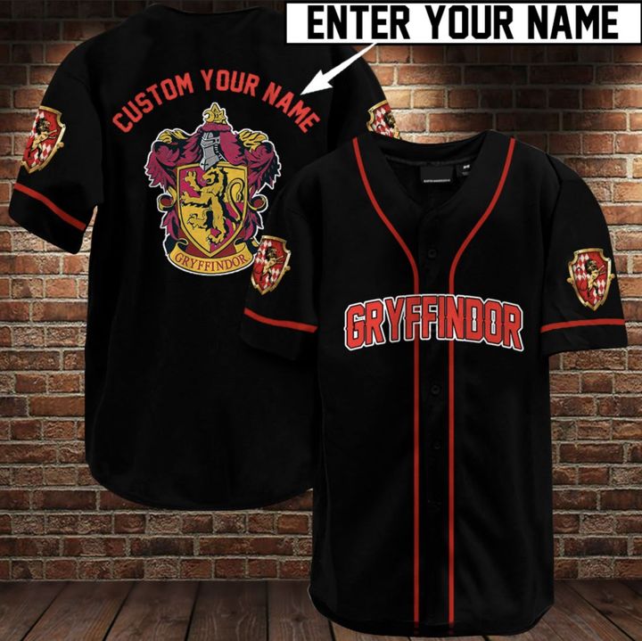 Gryffindor custom name baseball jersey