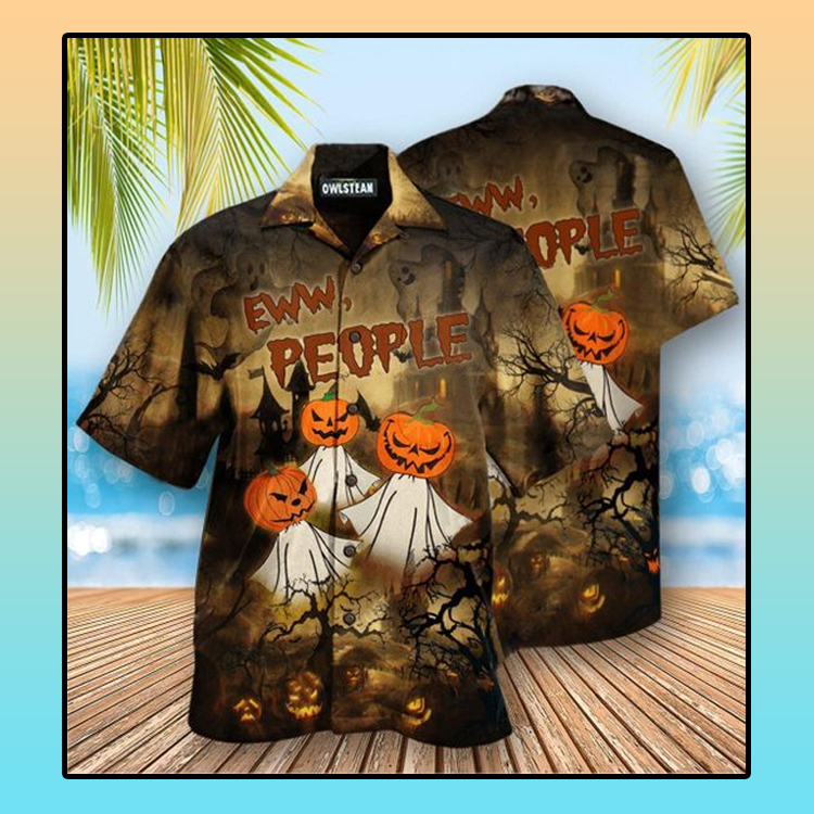 Halloween Ew People Pumpkin Ghost Hawaiian Shirt1