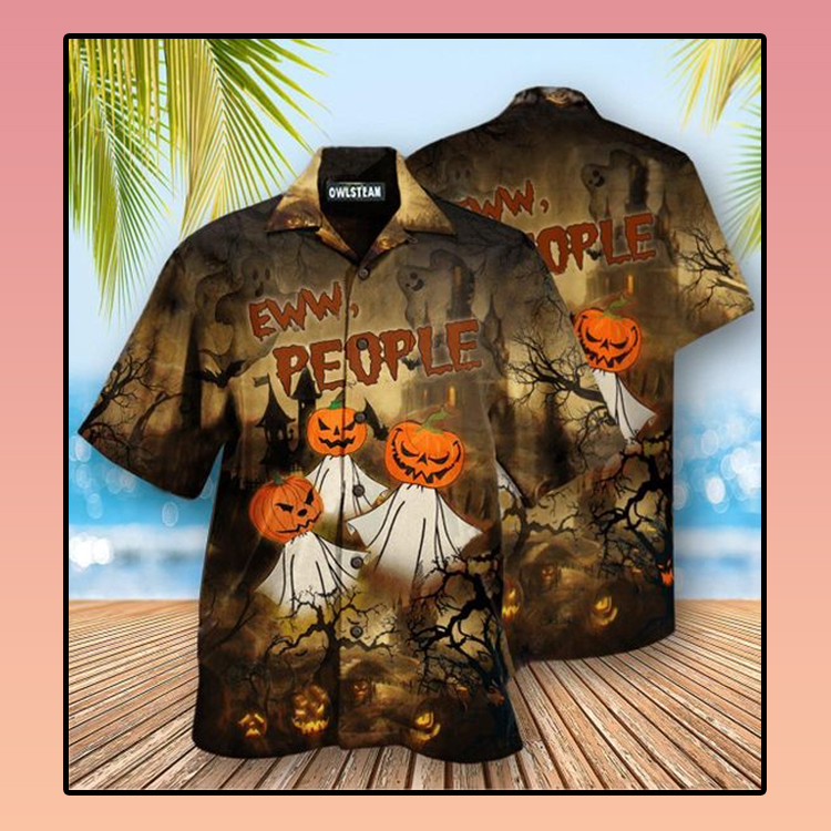 Halloween Ew People Pumpkin Ghost Hawaiian Shirt2