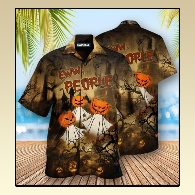 Halloween Ew People Pumpkin Ghost Hawaiian Shirt3
