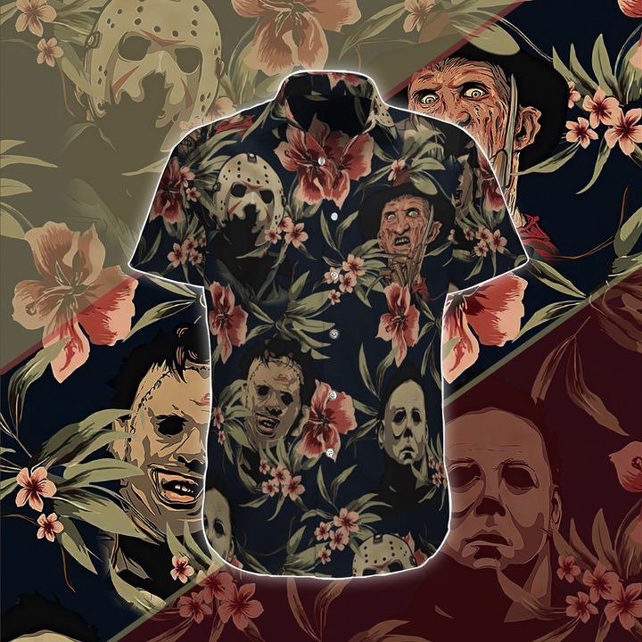 [HOT TREND] Halloween Horror Characters Hawaiian Shirt And Beach Short – Hothot 240821