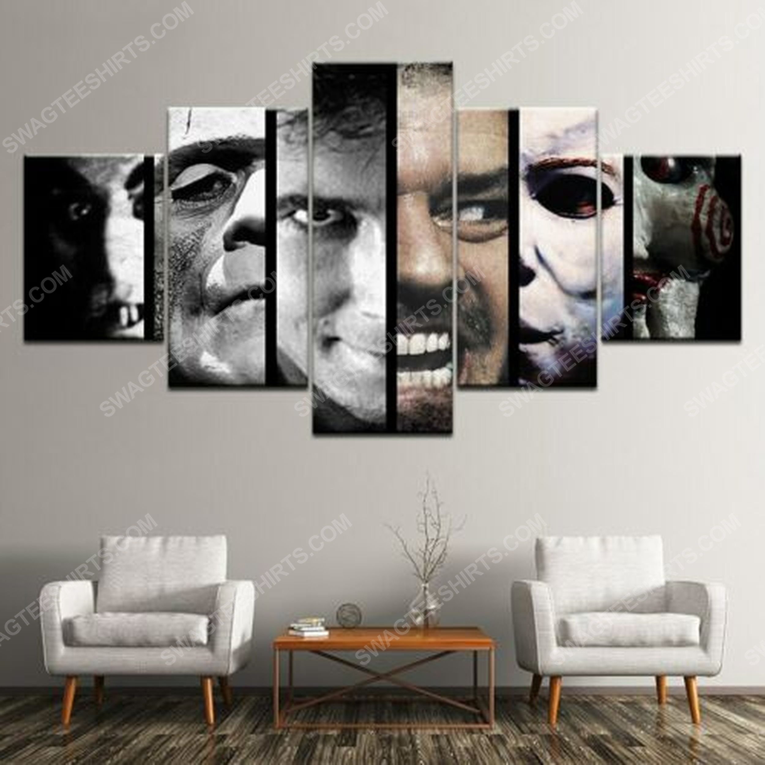 [special edition] Halloween horror movie scary characters print painting canvas wall art home decor – maria