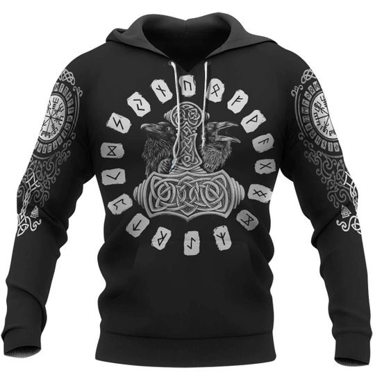 Hammer raven viking 3d hoodie – LIMITED EDITION
