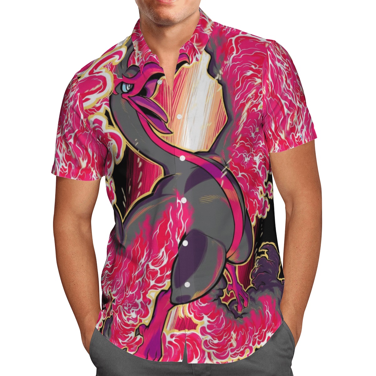 Ho-oh pokemon hawaiian shirt - Picture 1