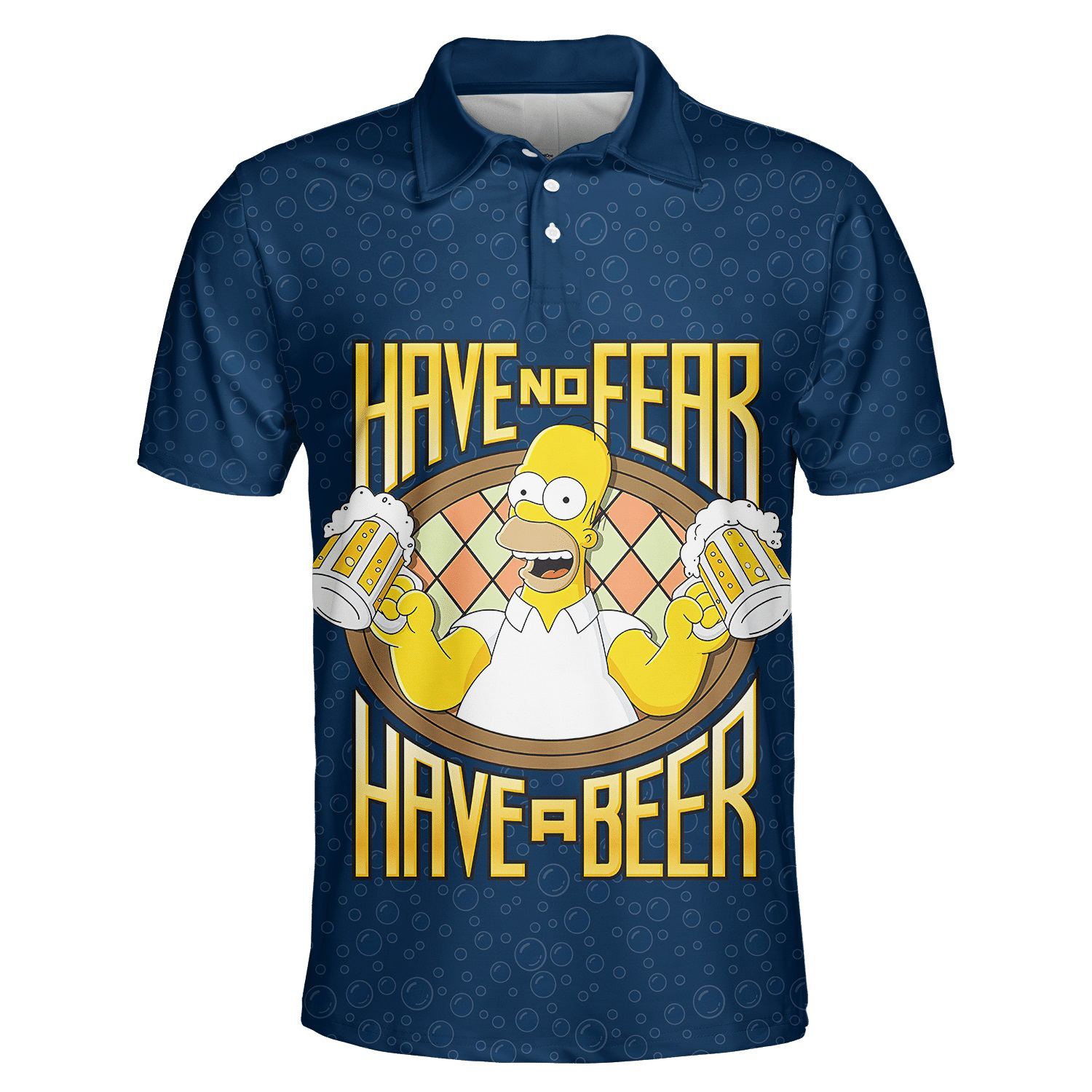 Homer Simpson with beer 3d polo shirt