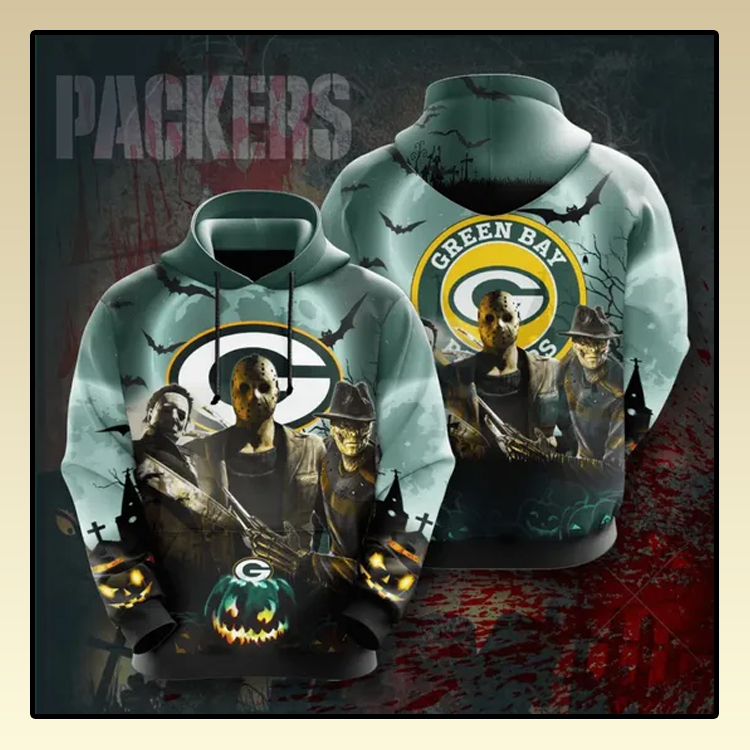 Horror Character Green Bay Packers All over print 3d hoodie2