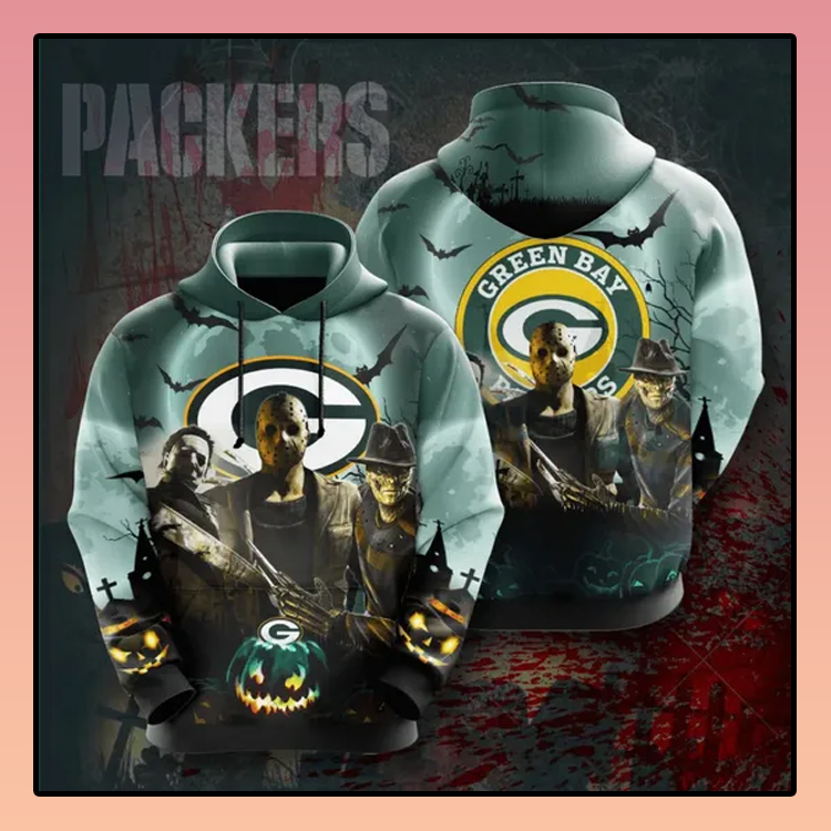 Horror Character Green Bay Packers All over print 3d hoodie3