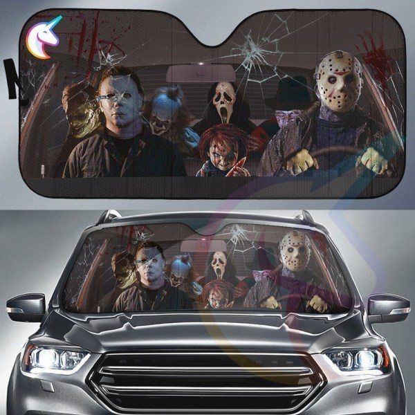Horror Movies Characters Halloween Car Sun Shade – Hothot 020821