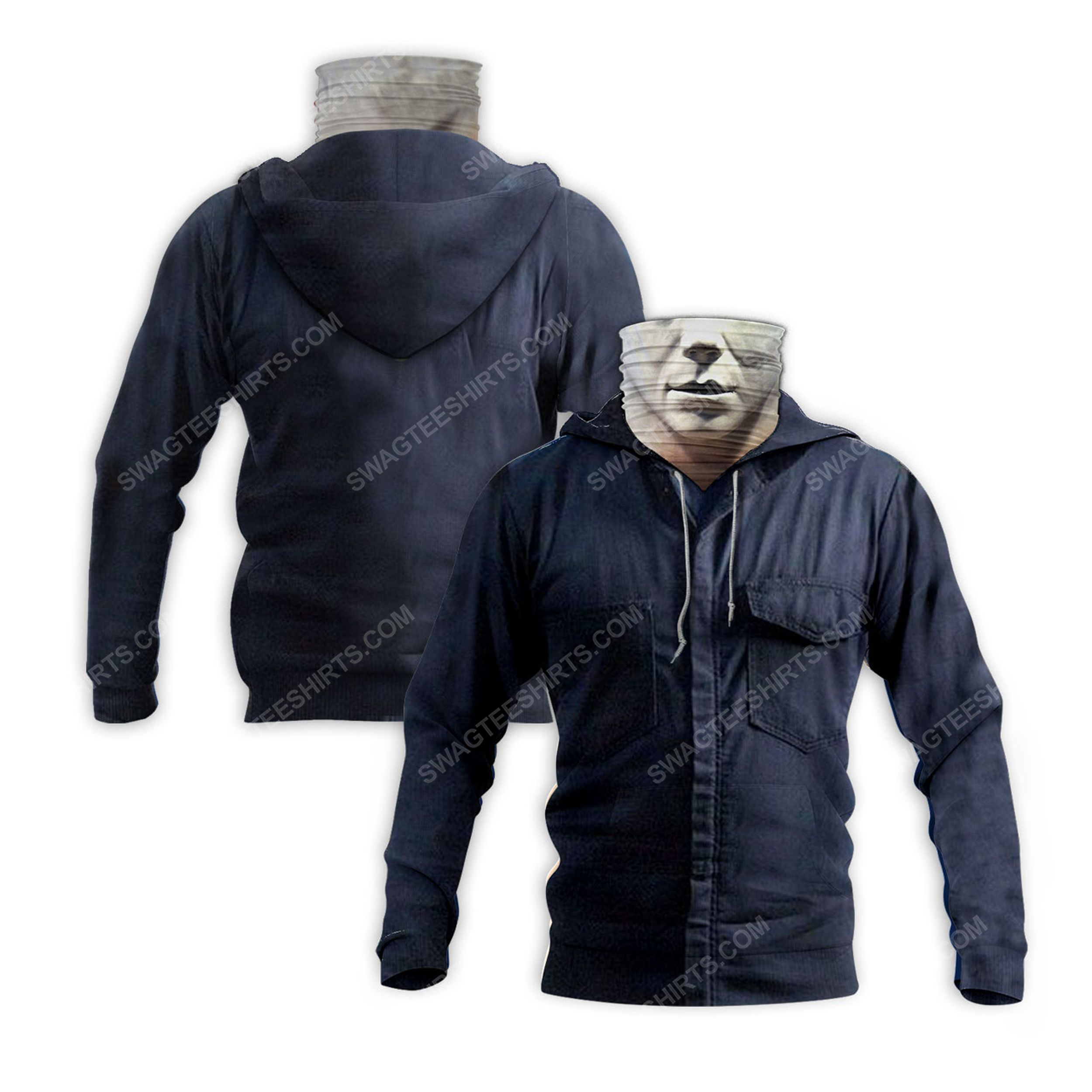 Horror movie michael myers for halloween full print mask hoodie 1(1)