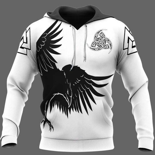 Huginn and muninn raven of odin viking 3d all over print hoodie  – LIMITED EDITION