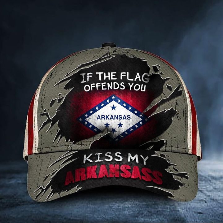 If The Flag Offends You Kiss My Arkansass Cap USA Flag Hat