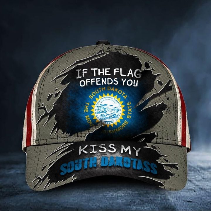 If The Flag Offends You Kiss My South Dakotass Cap Vintage USA Flag – Hothot 130821