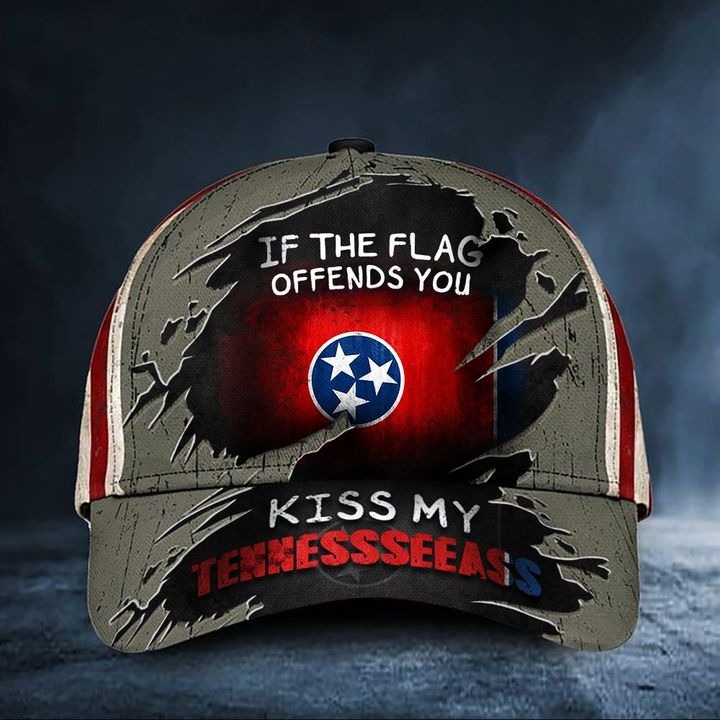 If The Flag Offends You Kiss My Tennesseeass Cap USA Flag Hat