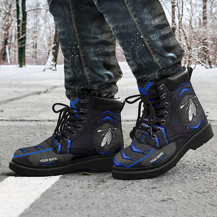 Indigenous Presonalized Printed Carbon Pattern Custom Name Boots3