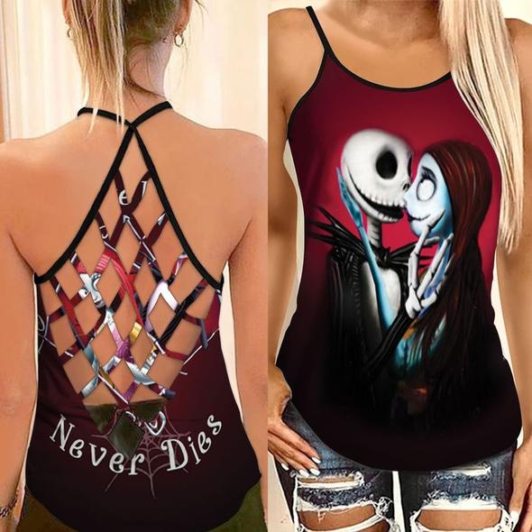 Jack And Sally True Love Never Dies Criss Cross Tank Top And Legging – Hothot 090821