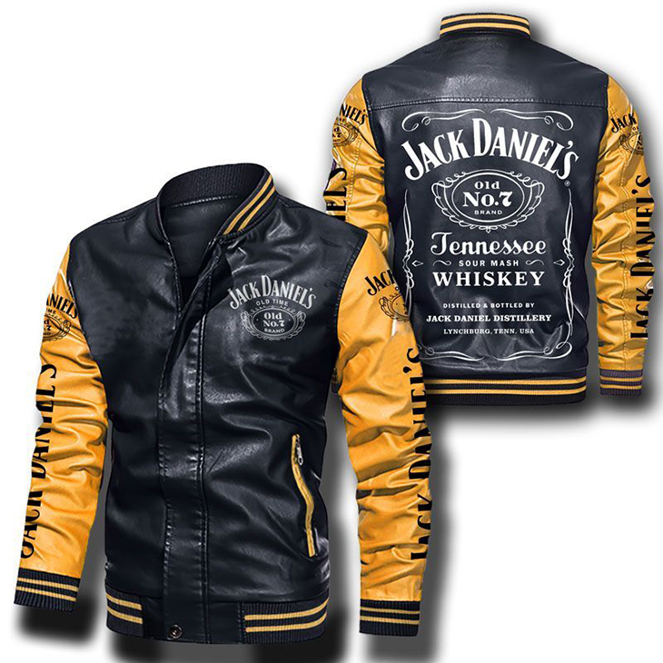 Jack Daniels tennesse whiskey leather bomber jacket4