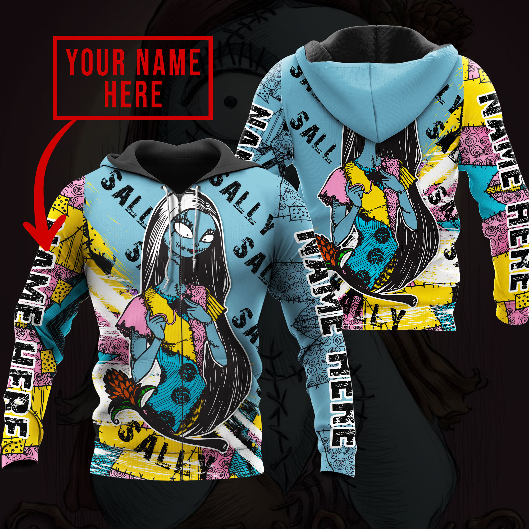Sally The Nightmare Before Christmas Custom Name 3d Shirt And Hoodie – LIMITED EDITION