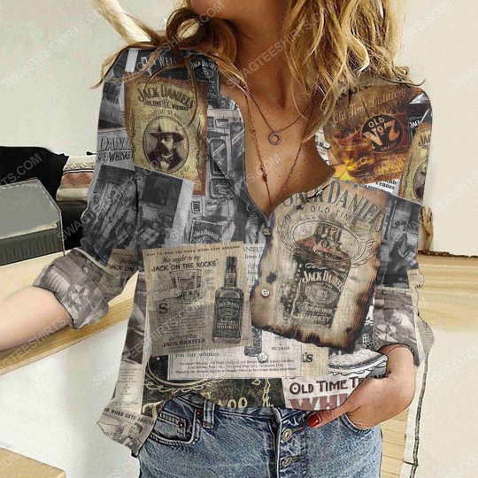 [special edition] Jack daniels whiskey fully printed poly cotton casual shirt – Maria