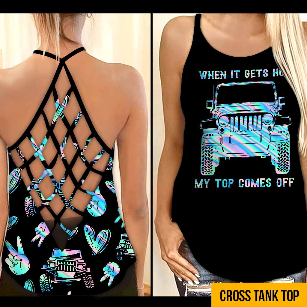 Jeep when it gets hot my top comes off criss cross tank top