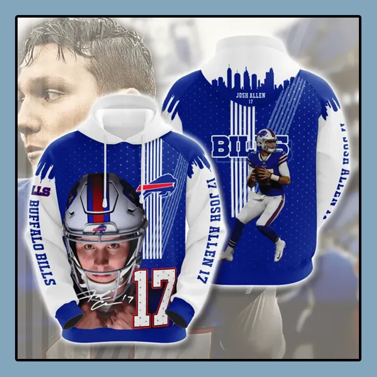 Josh Allen 17 Buffalo Bills All over print 3d hoodie1