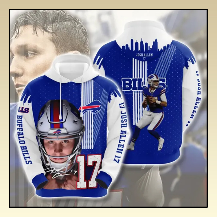 Josh Allen 17 Buffalo Bills All over print 3d hoodie2