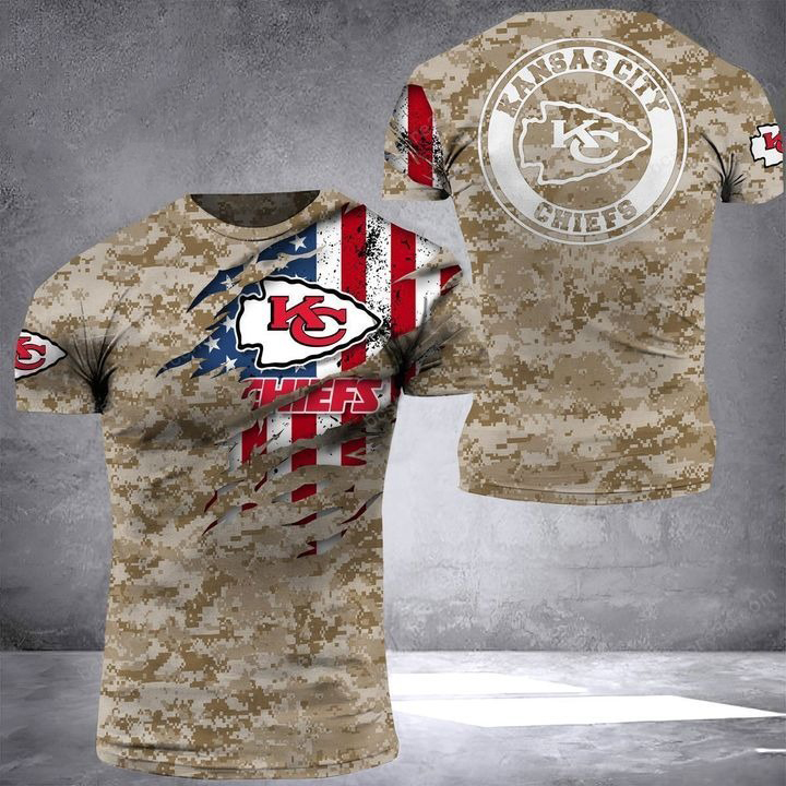 Kansas City Chiefs American Flag 3D T-Shirt
