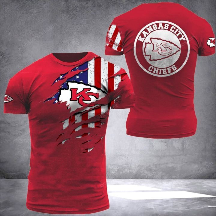 Kansas City Chiefs American Flag 3D T-Shirt 3