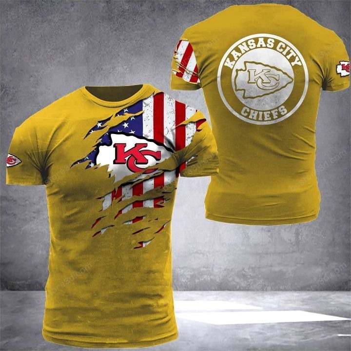Kansas City Chiefs American Flag 3D T-Shirt 4