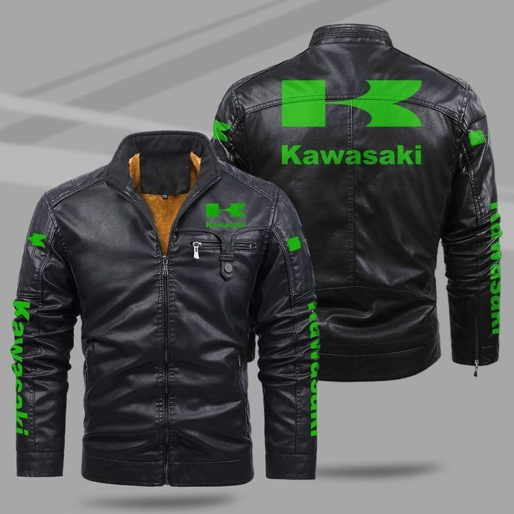 Kawasaki Fleece Leather Jacket
