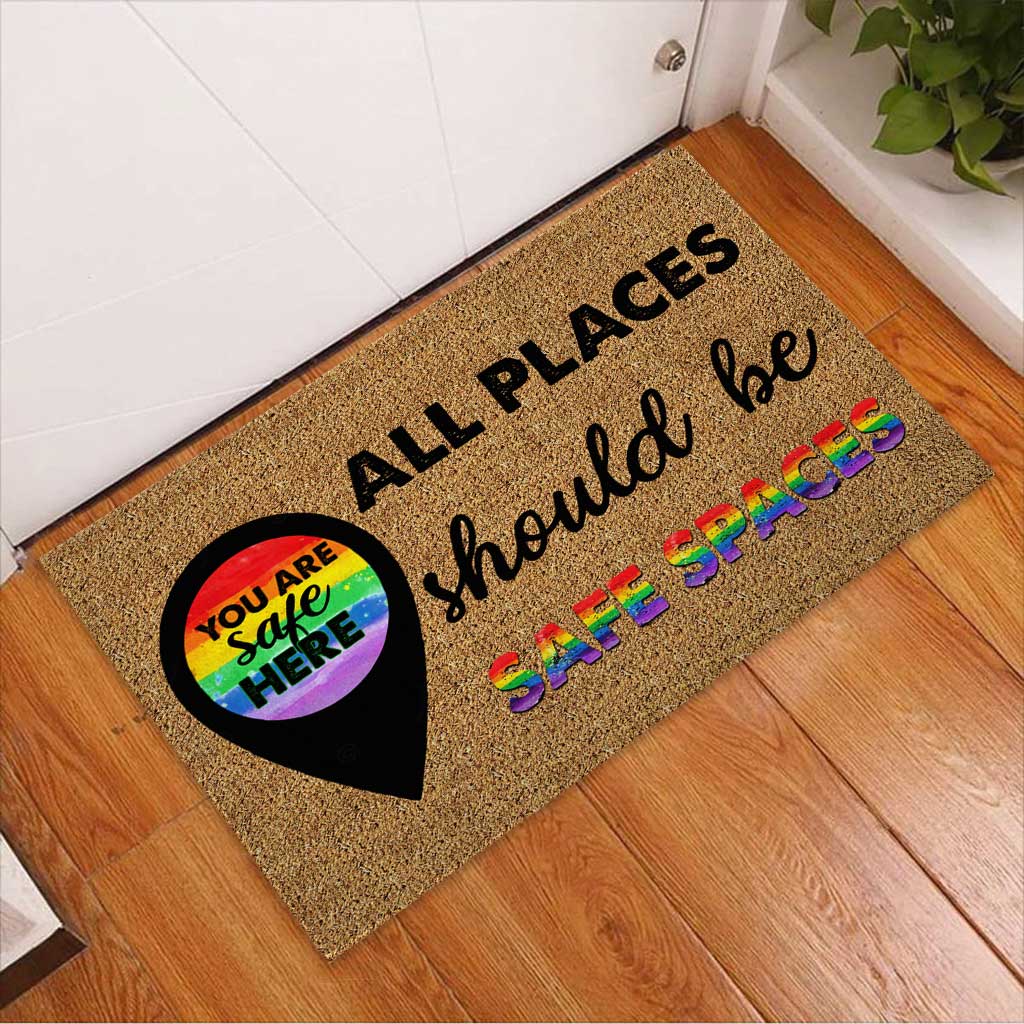 LGBT all places should be safe spaces doormat 2